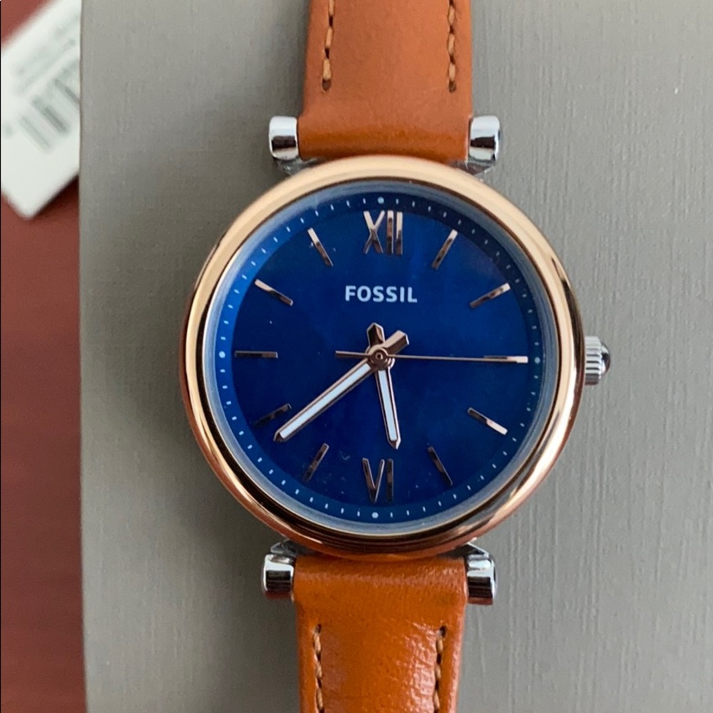 FOSSIL-Three-Hand Tan Leather Watch - Picture 2 of 5